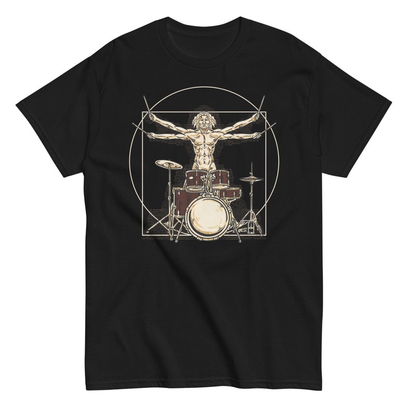T-shirts: Vitruvianischer Mann Rock Schlagzeuger