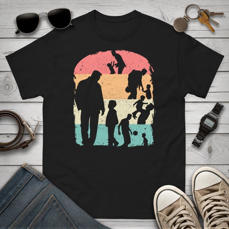 T-shirts: Vater und Sohn Silhouetten Vintage