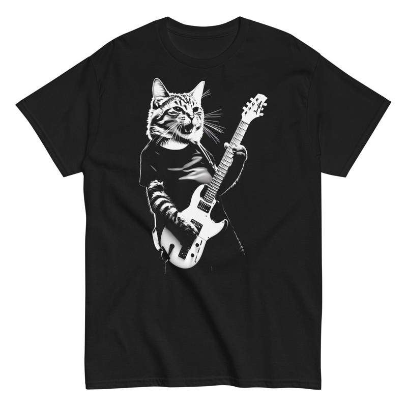 T-shirts: Heavy Metal Gitarrist Katze