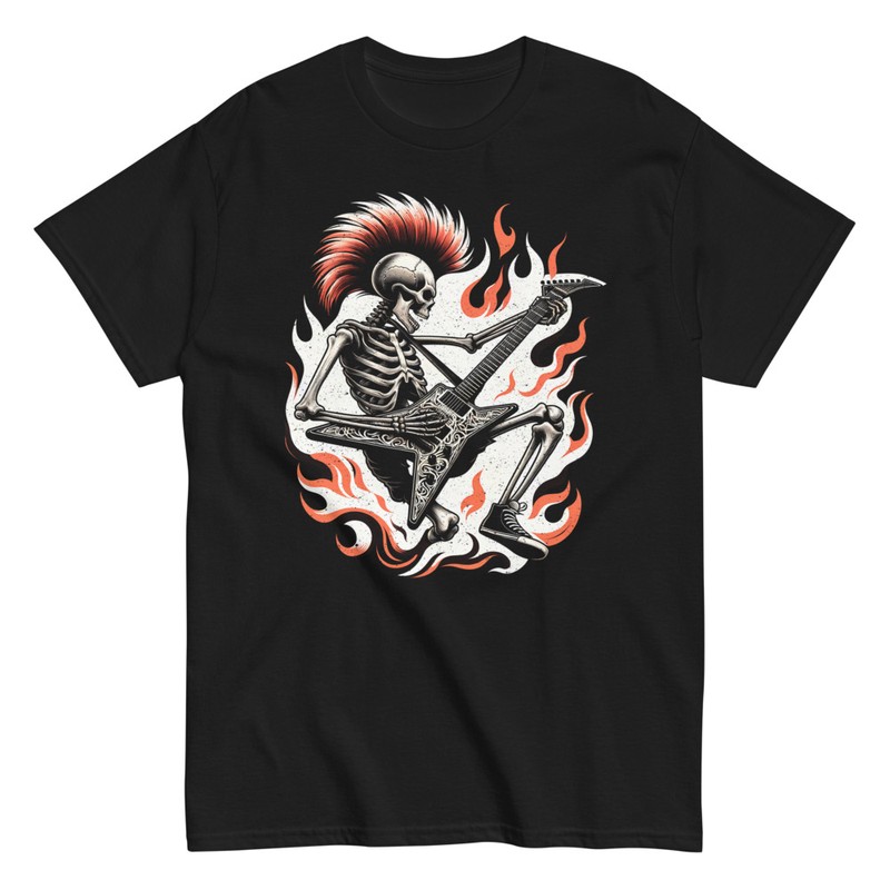 T-shirts: Skelett Punk Rock Gitarrist