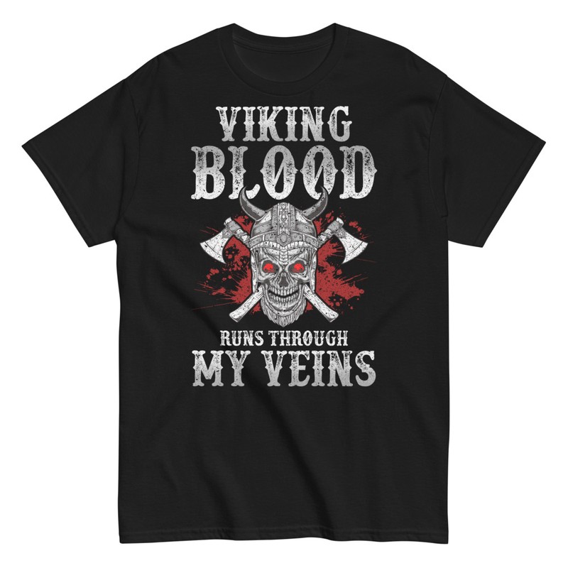 T-shirts: Wikinger Schädel Blut und Äxte