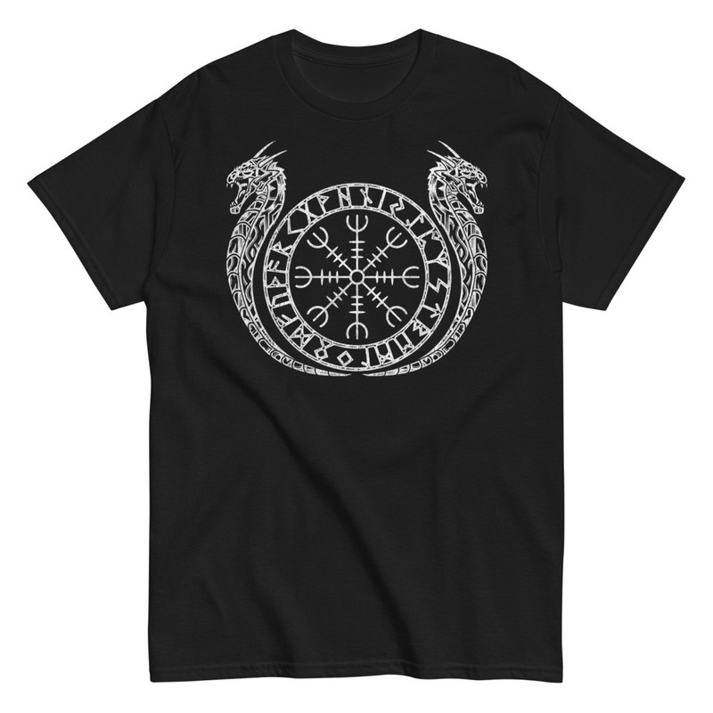 T-shirts: Runenkreis und Wikinger-Drachen