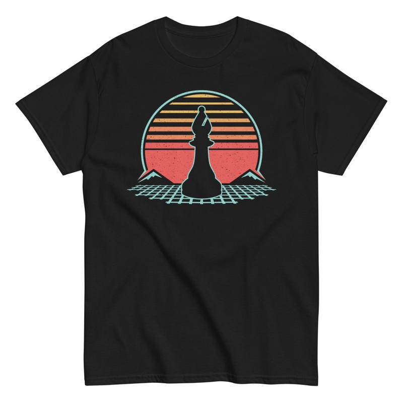 T-shirts: Schach Läufer Silhouette Retro 80s