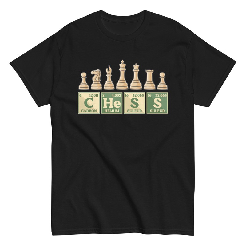 T-shirts: Schach und Chemie: Figuren auf dem Periodensystem