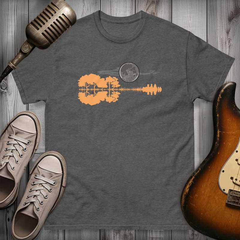 T-shirts: Gitarre Landschaft Vollmond