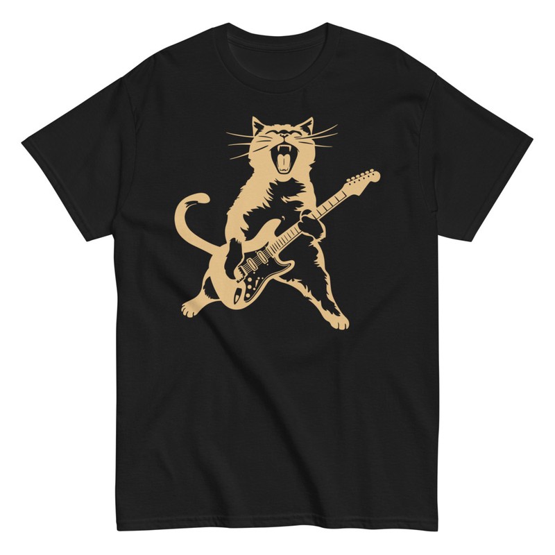 T-shirts: Heavy Metal Gitarrenkatze