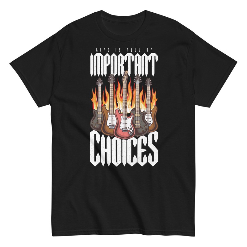 T-shirts: Gitarren und Wichtige Entscheidungen