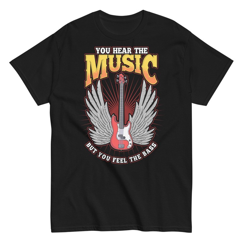 T-shirts: Bassspieler Rock Musikflügel