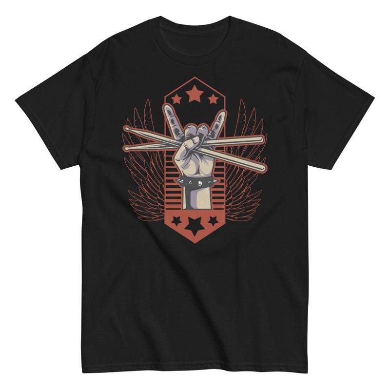 T-shirts: Rockhand mit Drumsticks