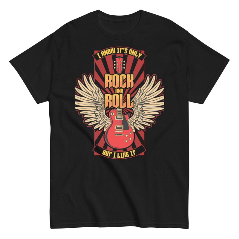 T-shirts: Geflügelte Gitarre Rock and Roll