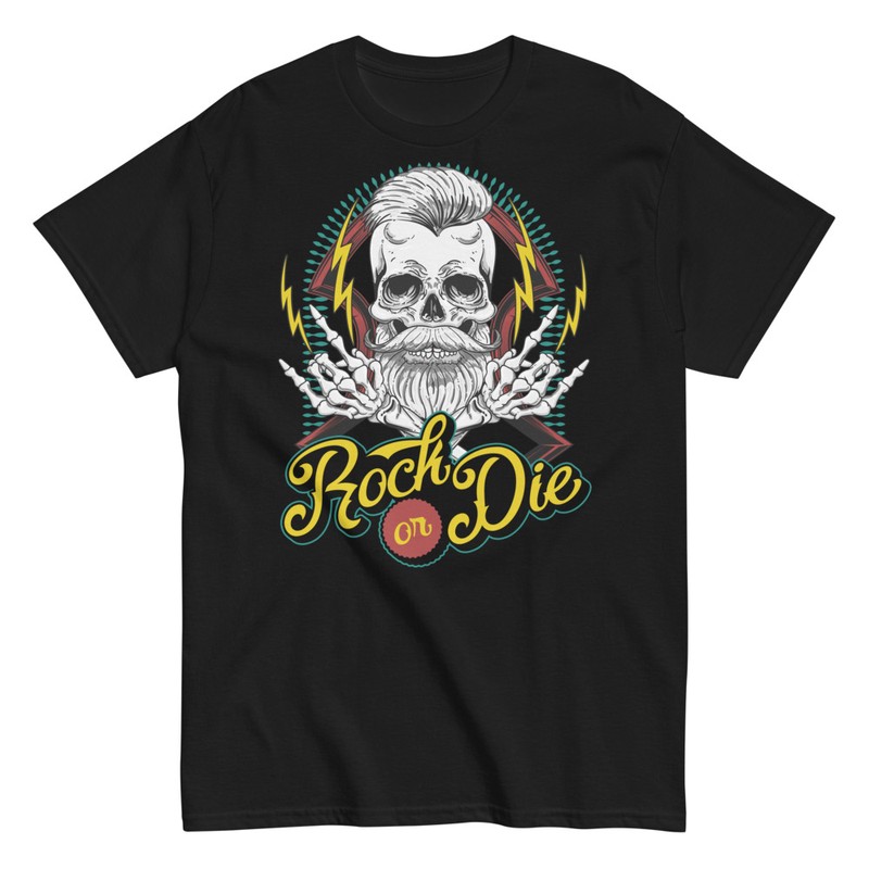T-shirts: Hipster Skelett Rock or Die