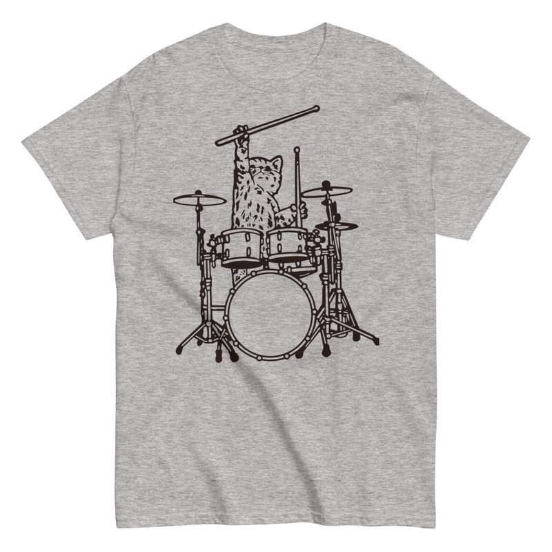 T-shirts: Rock Schlagzeuger Katze