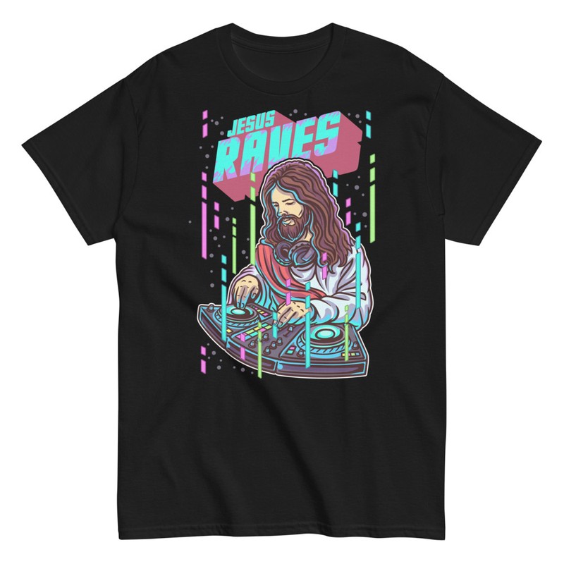 T-shirts: Jesus Raves: Göttlicher DJ