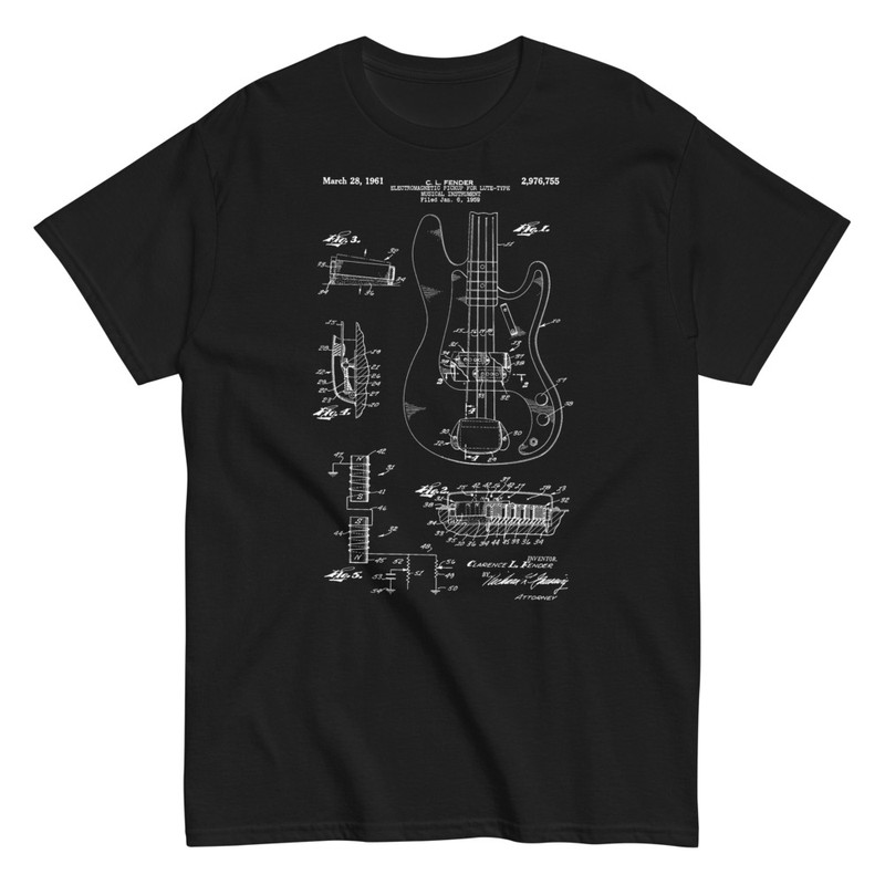 T-shirts: E-Bass Patent Fender
