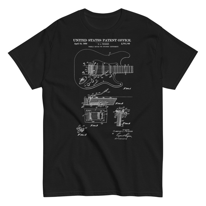 T-shirts: Patent Gitarre Fender Stratocaster