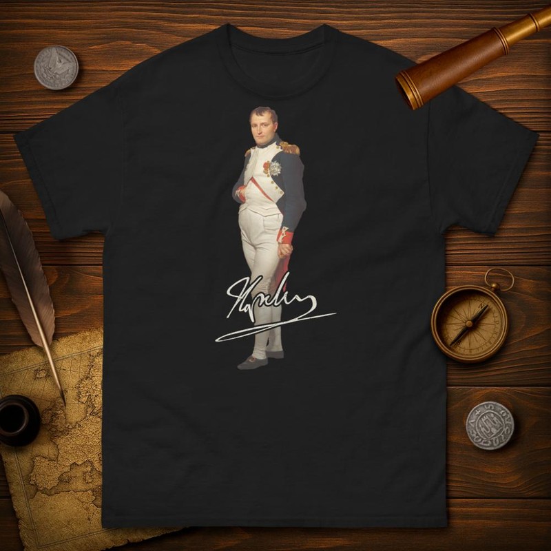 T-shirts: Napoleon Bonaparte Porträt und Unterschrift