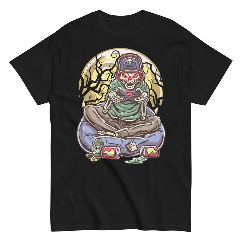 T-shirts: Skeleton Gamer Console Night