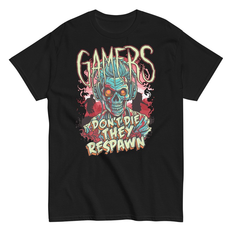 T-shirts: Zombie Schädel Gamers Respawn