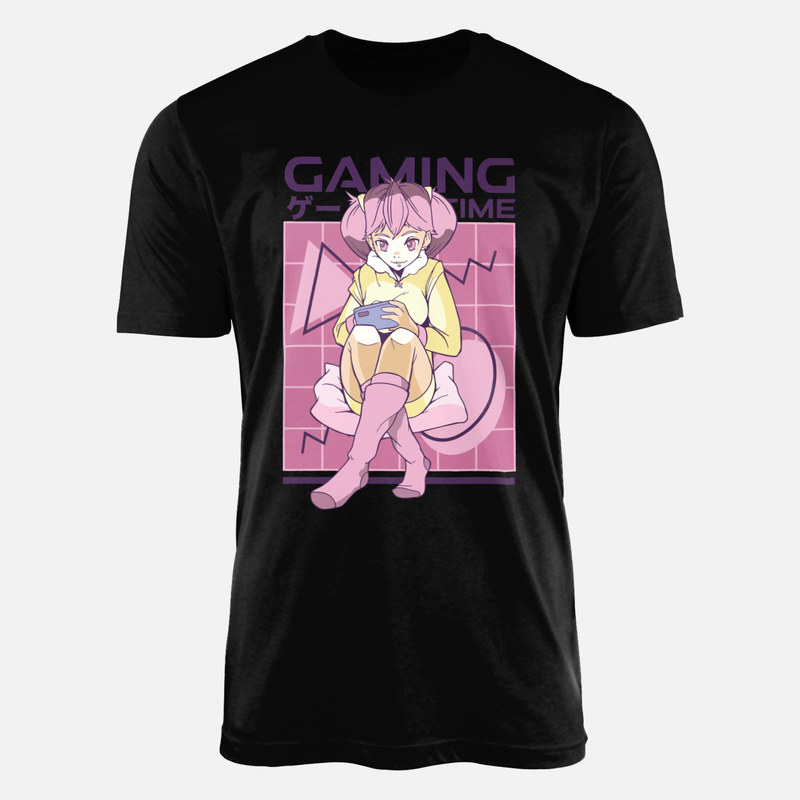 T-shirts: Anime Gamerin am Controller