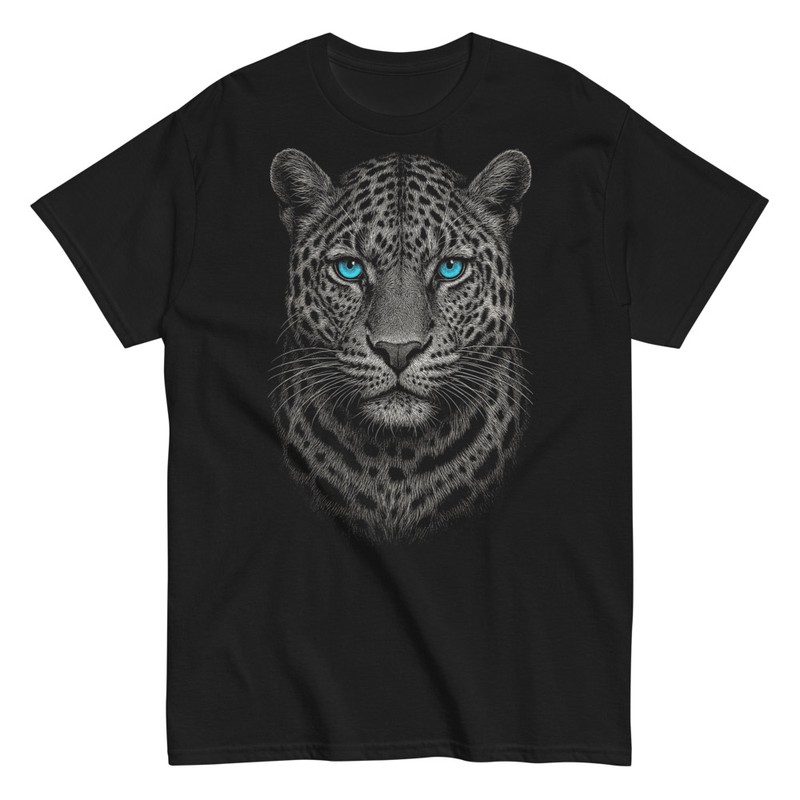T-shirts: Realistischer Leopard Blaue Augen