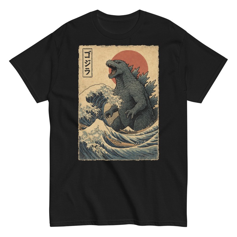 T-shirts: Godzilla und Große Welle