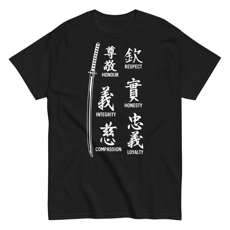 T-shirts: Samurai Katana Werte