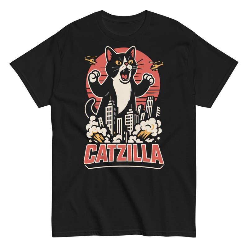 T-shirts: Lustiges Catzilla Geek