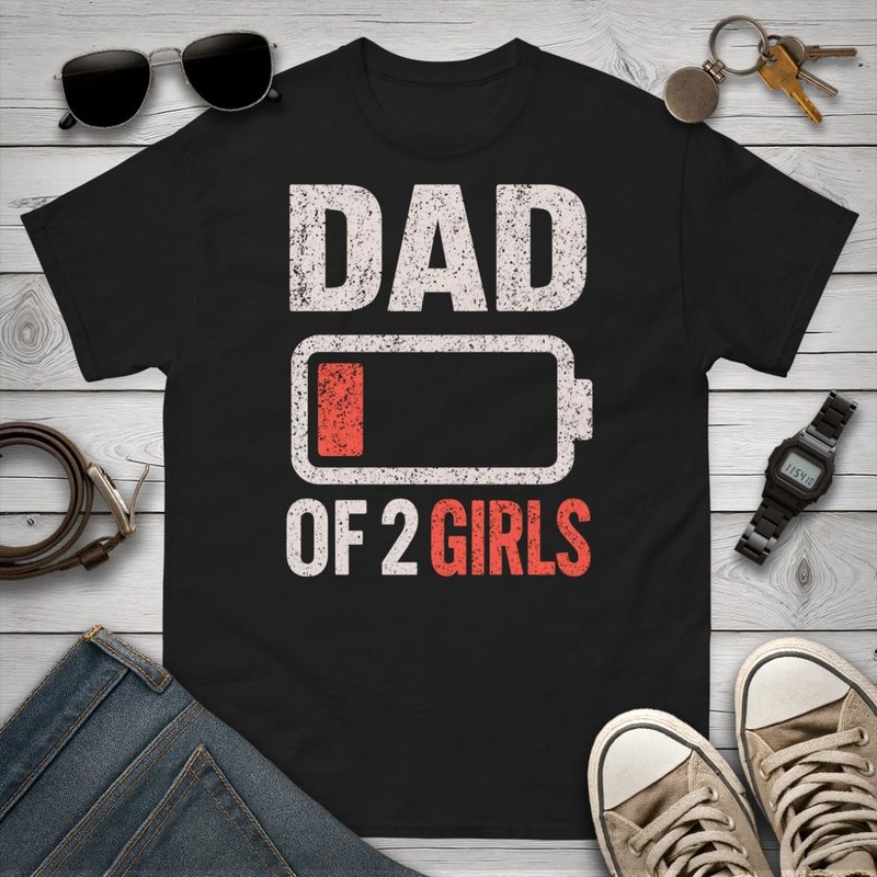 T-shirts: Papa von 2 Mädchen