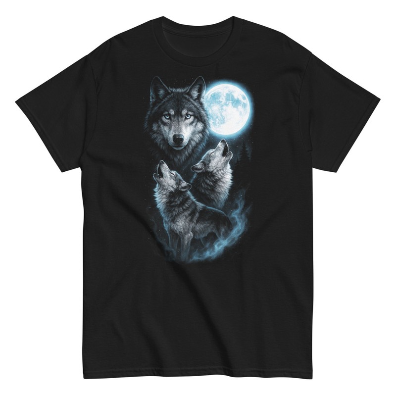 T-shirts: Hipster Wölfe Heulen Mond