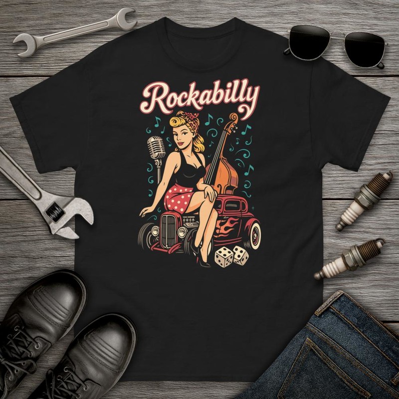 T-shirts: Retro Rockabilly Stil Frau