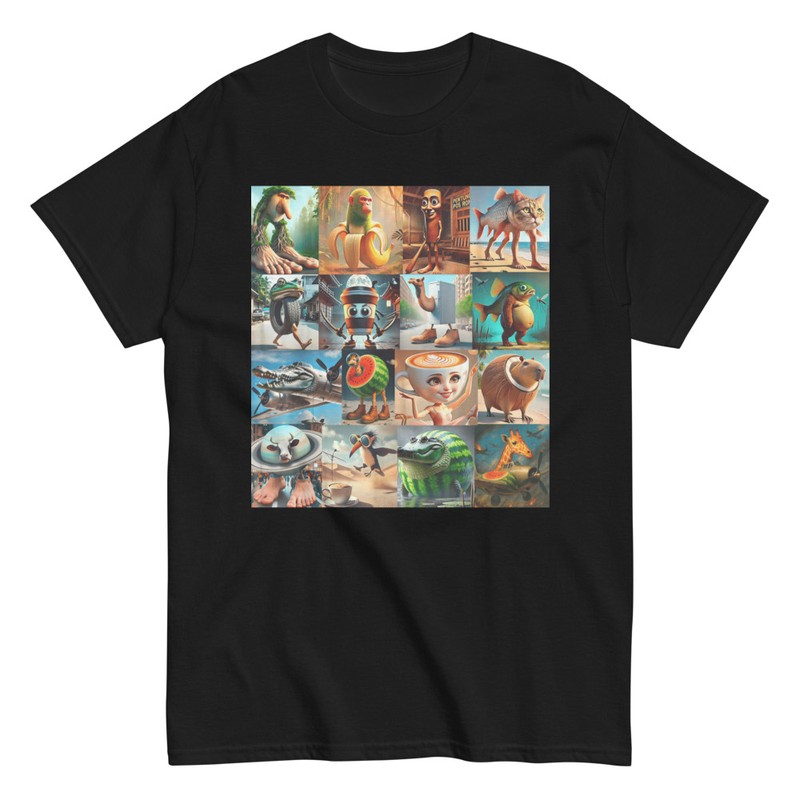 T-shirts: Italian Brainrot Collage Charaktere
