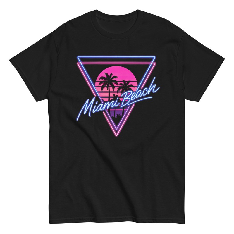 T-shirts: Miami Beach Sonnenuntergang Vaporwave