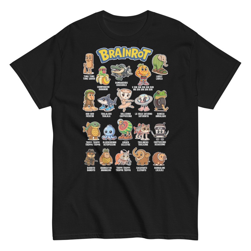 T-shirts: Brainrot T-Shirt Meme Monster Parodie Italien