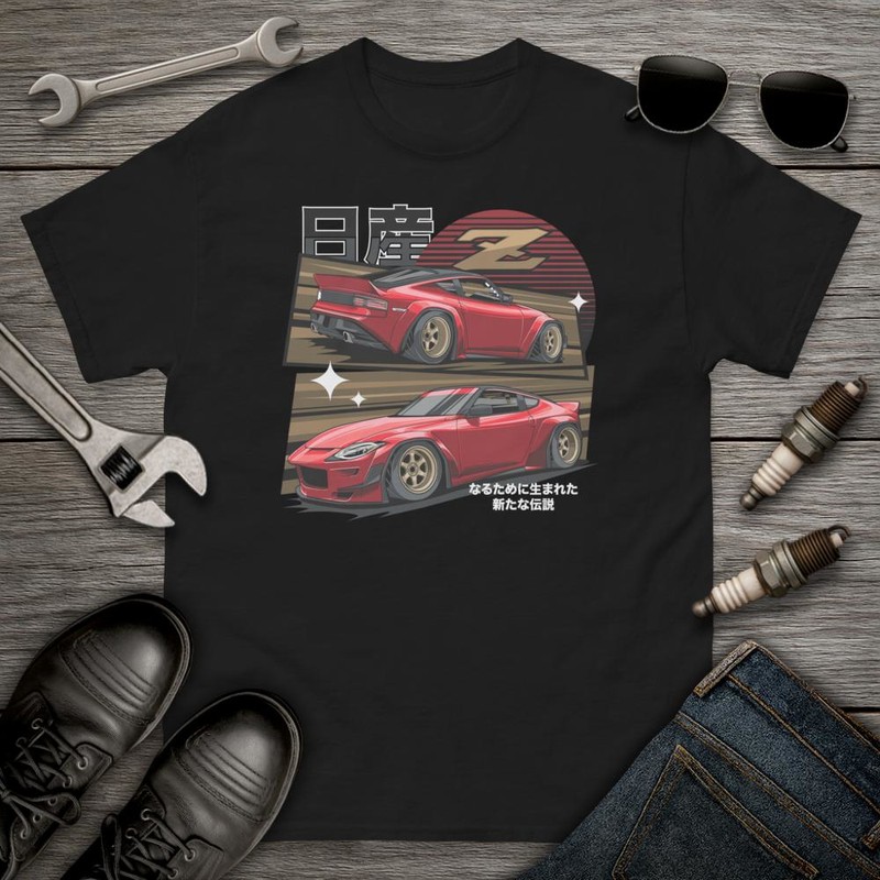 T-shirts: Nissan Z mit Tuning Design in Perspektive