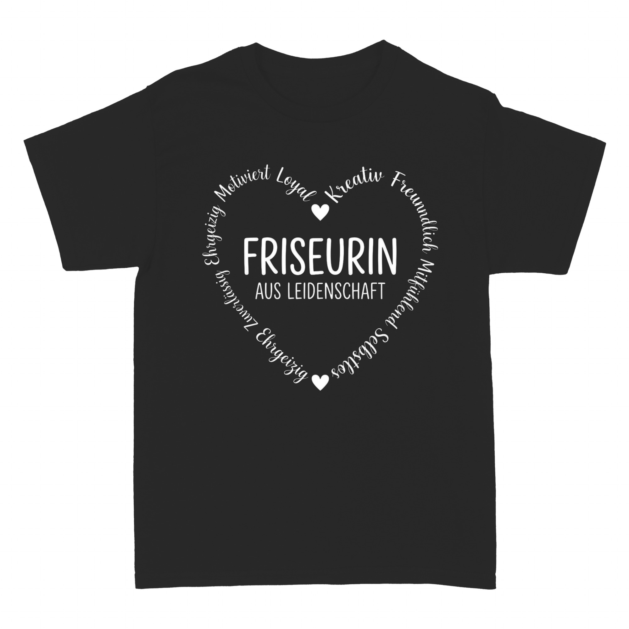 T-shirts: Friseurin mit Herz & Schere Spruch