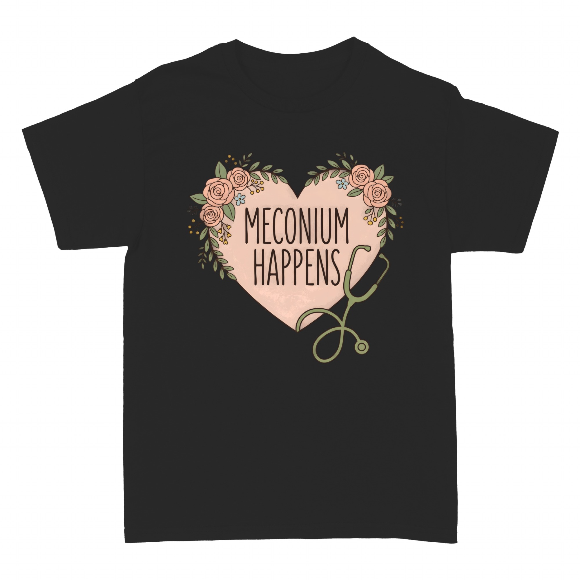 T-shirts: Superkraft Hebamme Spruch mit Herz