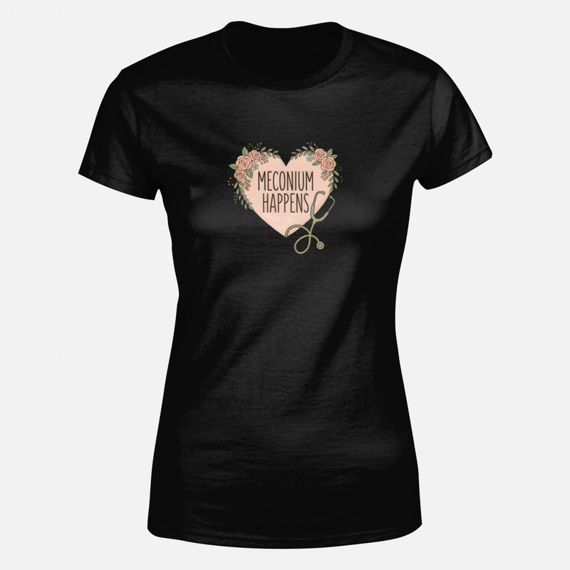 T-shirts: Hebamme Blumenherz Stethoskop Spruch