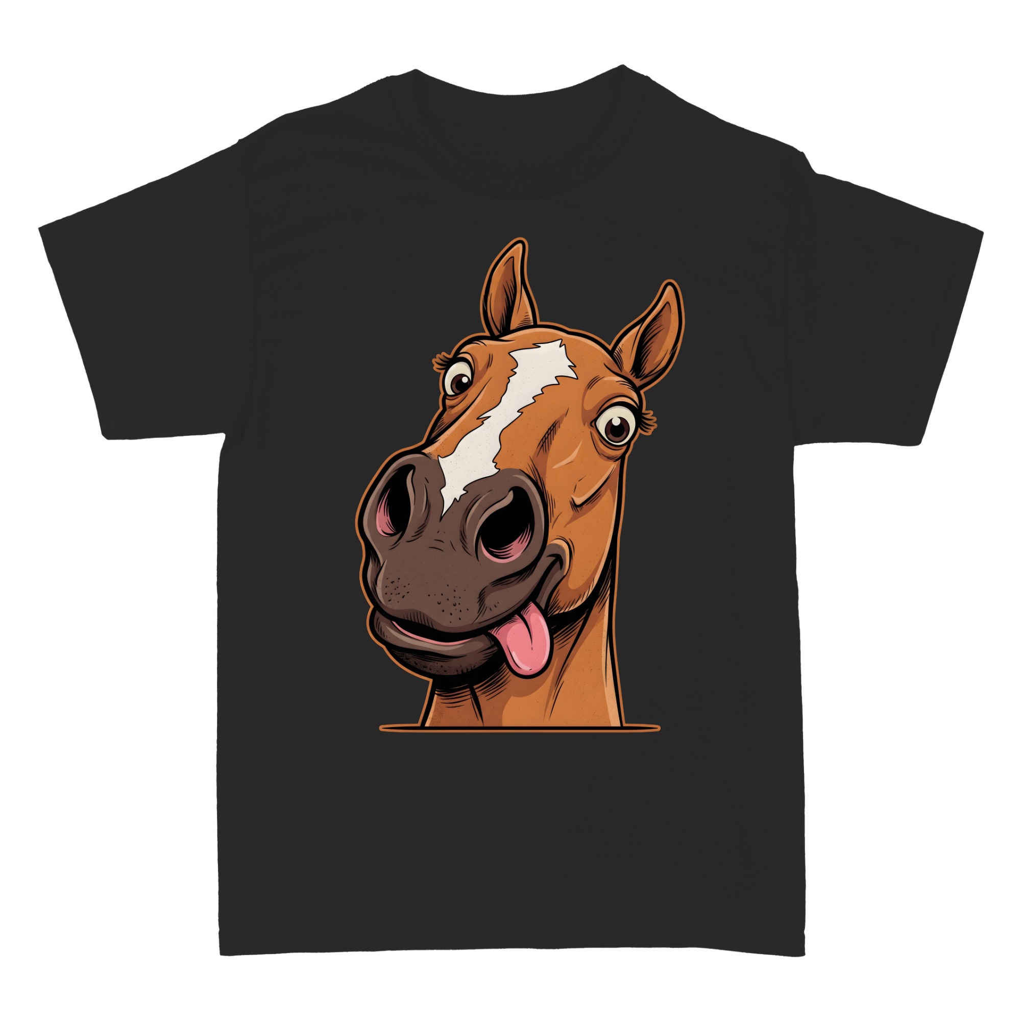 T-shirts: Lustiges Pferd Guckt Neugierig Reiter Design