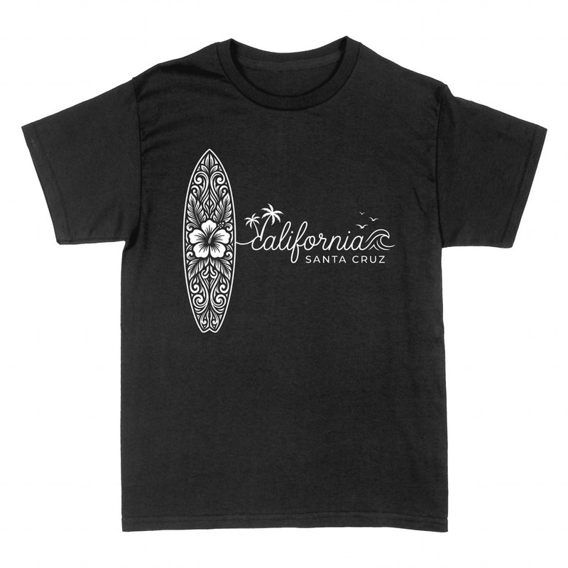 T-shirts: Verziertes Surfboard, Santa Cruz