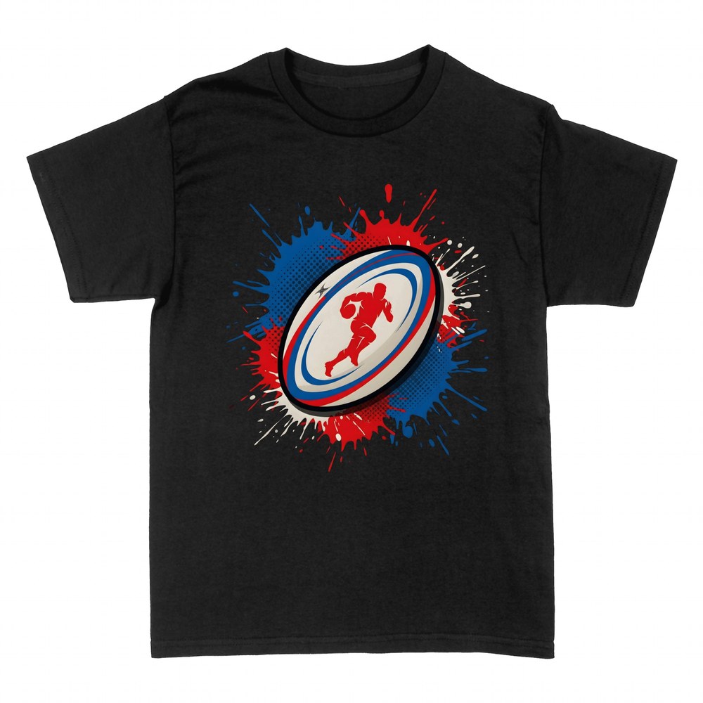 T-shirts: Rugbyball in Tricolore mit Spieler