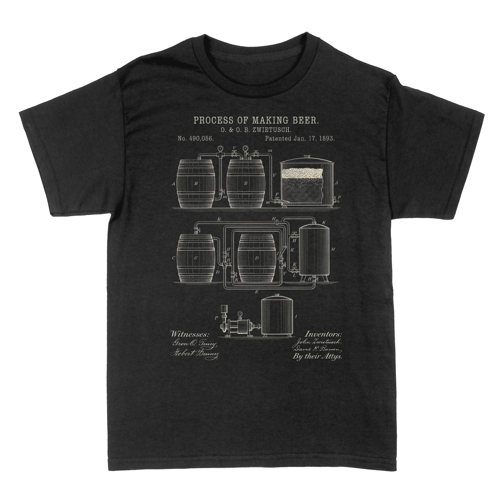 T-shirts: Brevetto Birra Vintage 1893 Mastro Birraio