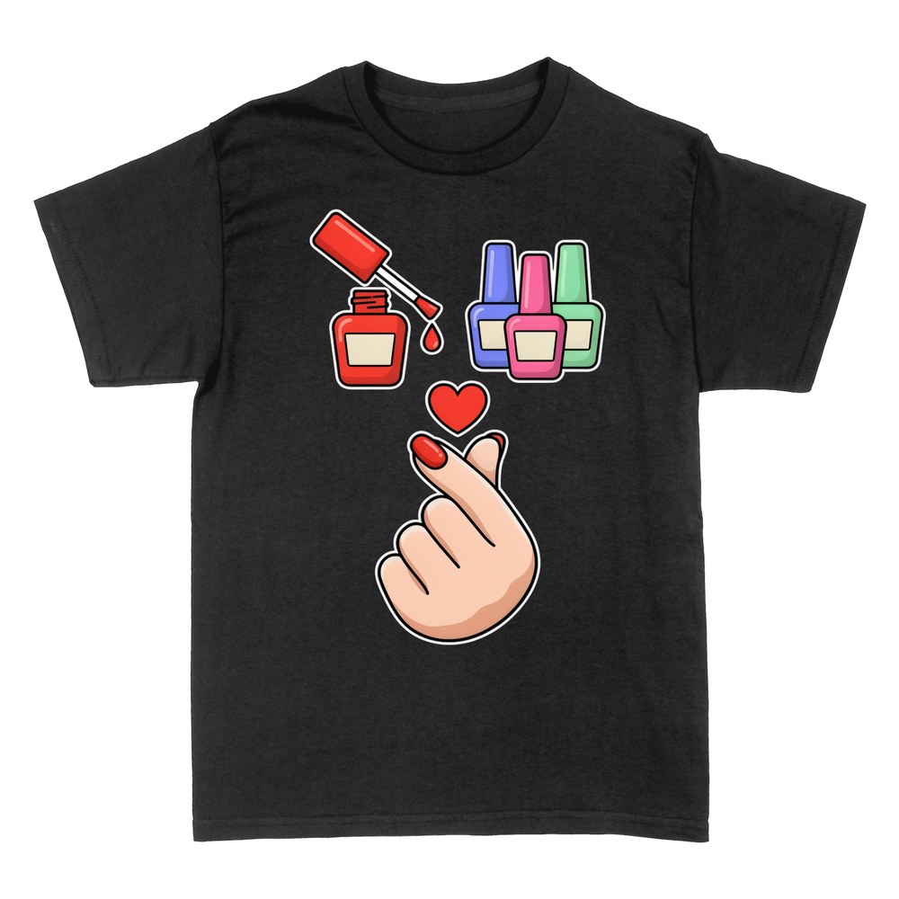 T-shirts: Manik&uuml;re Herzhand mit Nagellack