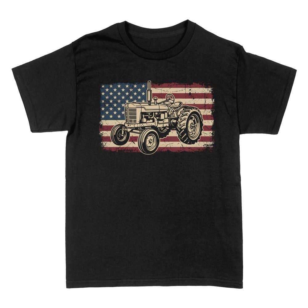 T-shirts: Vintage Traktor USA-Flagge