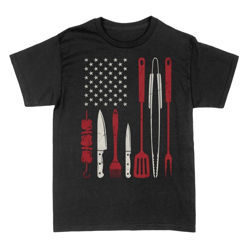 T-shirts: USA-Flagge aus Grillbesteck
