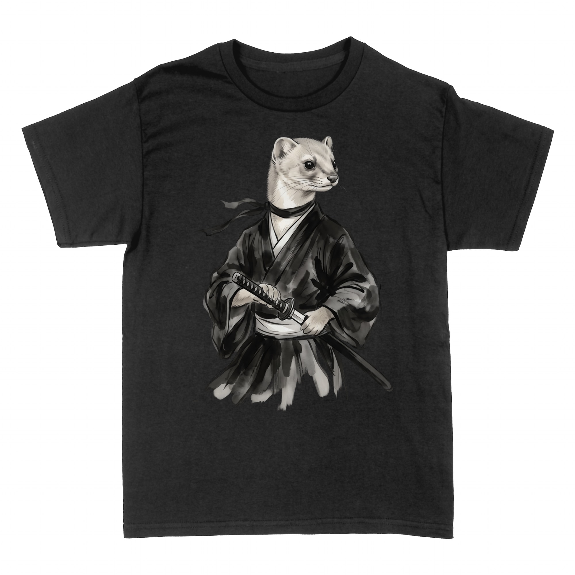 T-shirts: Frettchen Ronin Japanische Tuschekunst