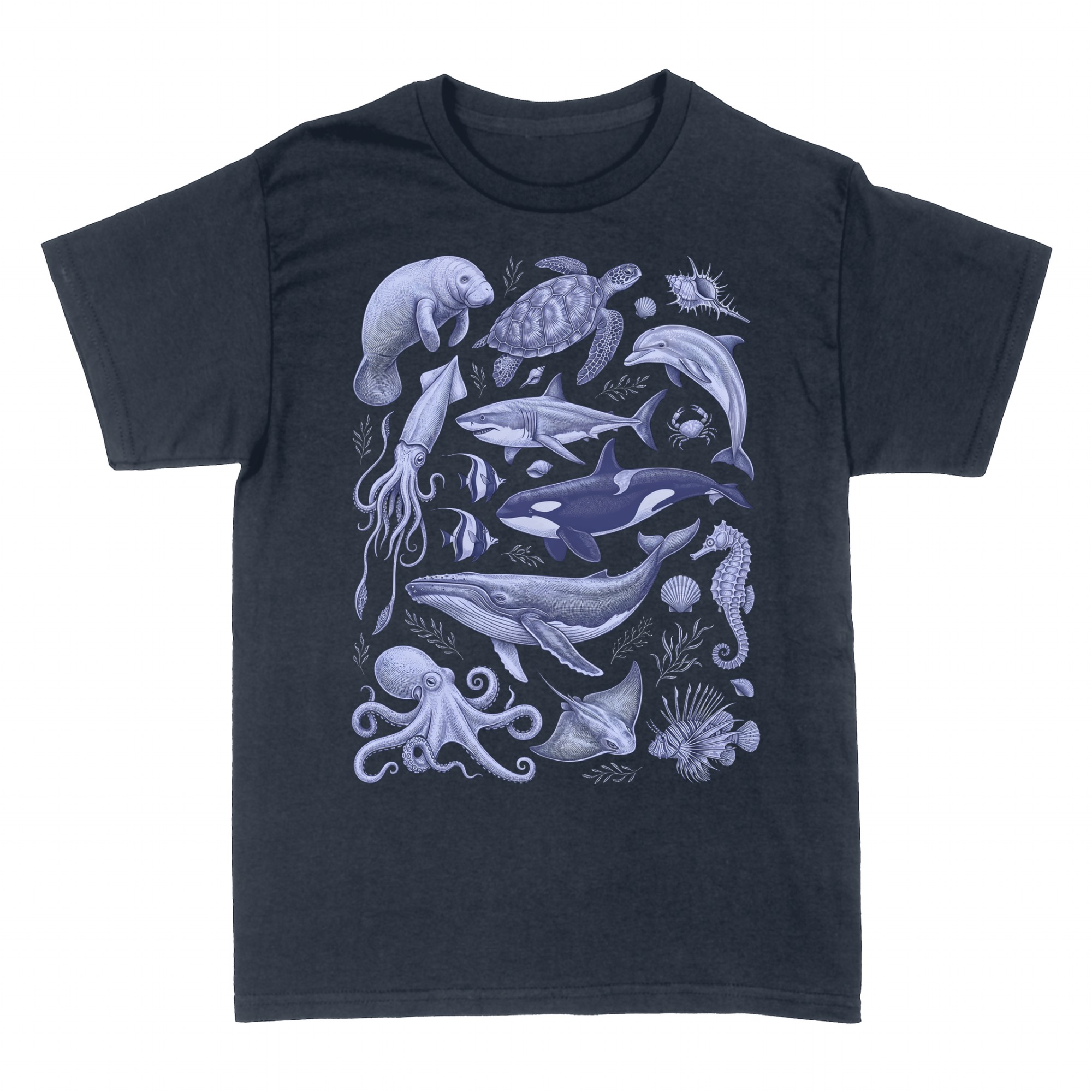 T-shirts: Vintage Meeresleben Illustration Taucher