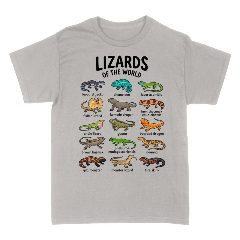 T-shirts: Eidechsenarten Bestimmungstafel
