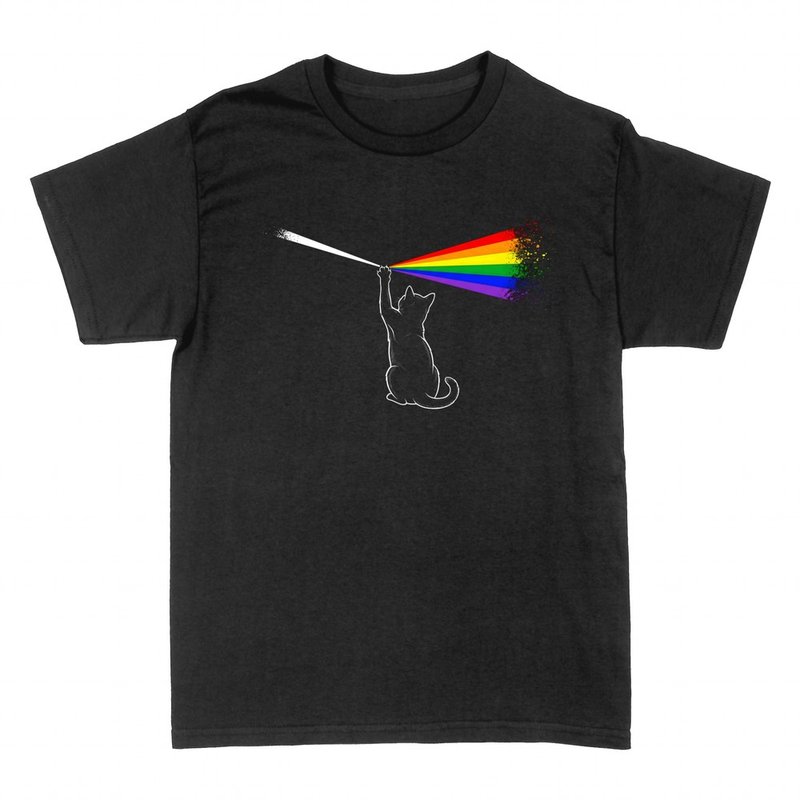 T-shirts: Katze Fangt Regenbogen