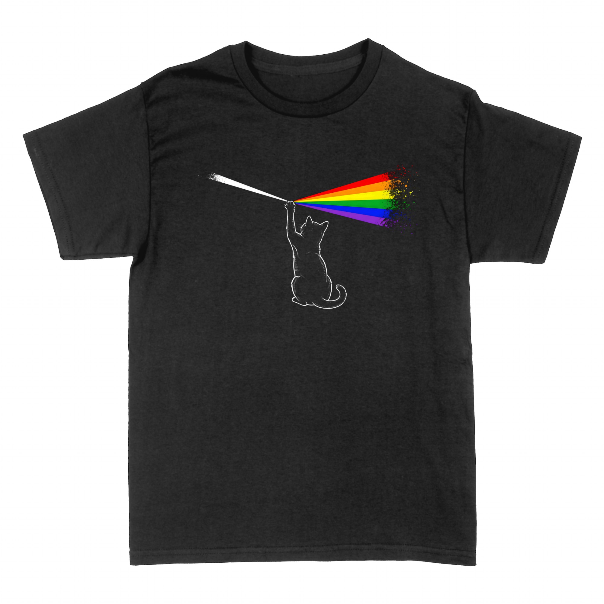 T-shirts: Katze Regenbogen Prisma T-Shirt