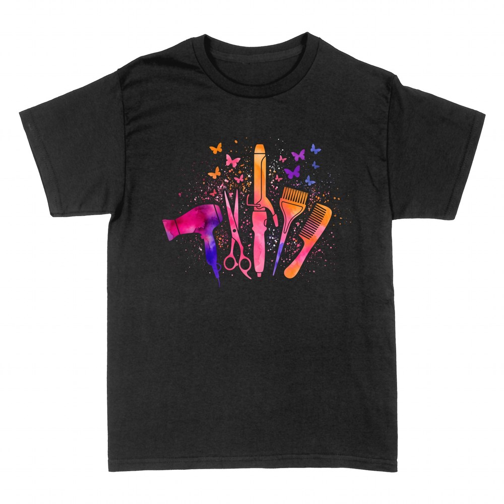 T-shirts: Friseur-Werkzeuge in Aquarell